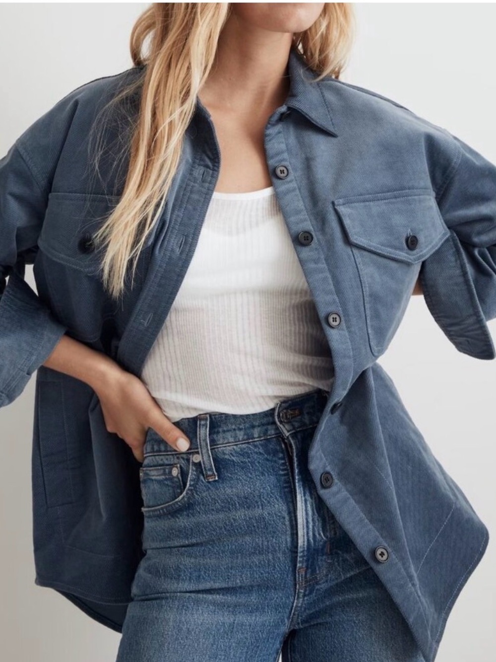 Madewell Blue Button-Front Jean Jacket